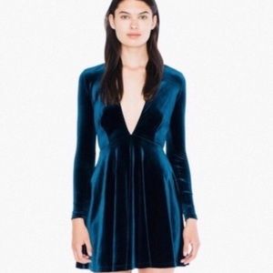 Velvet Low-V skater dress